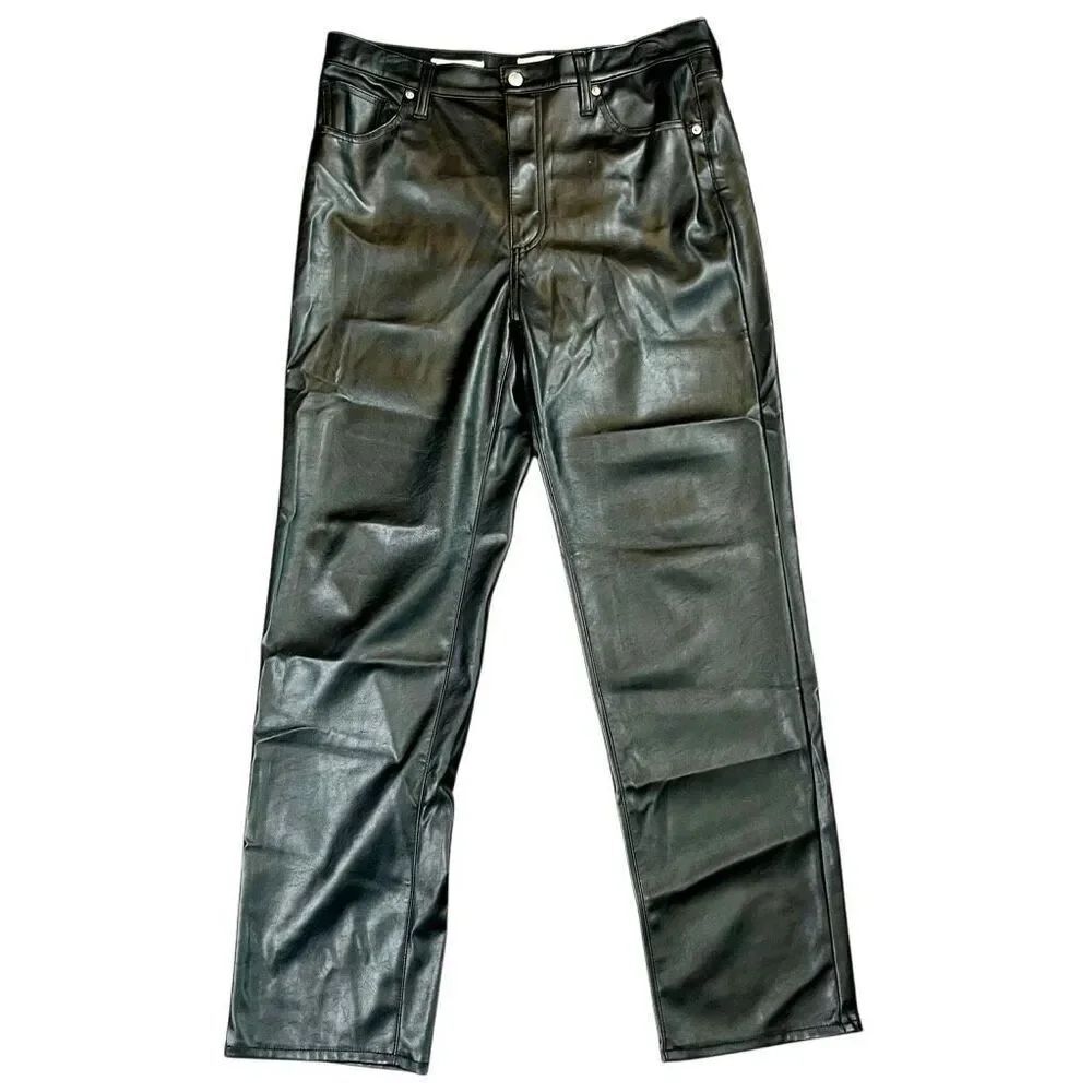 Universal Thread Womens High-Rise 90's Straight Faux Leather Pants 12R